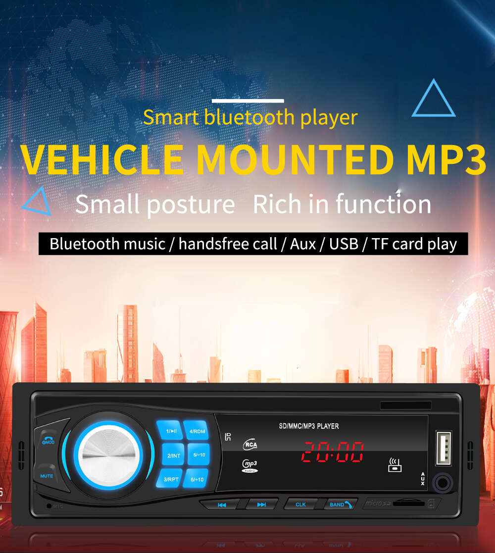 Ny bilradio Digital Bluetooth MP3 -spelare FM Audio Stereo Music USB SD med i Dash Aux Input TF -kort