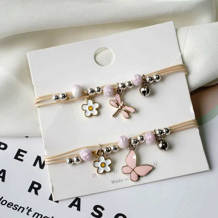 Beaded Pink Butterfly Bracelets Fashion Jewelry Character String Of Female Friends Gifts #YXS43 240423