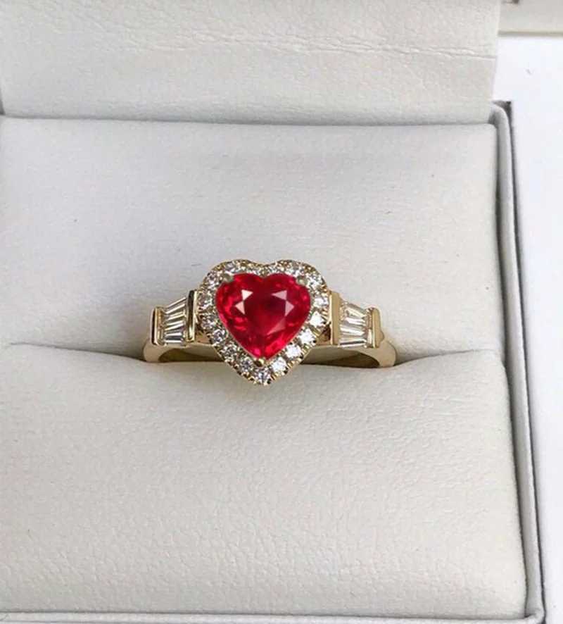 Bagues de mariage élégant noble or coeur coeur ring pour les femmes mode incrustée de pierres de zircon blanc anneaux de mariage bijoux de fiançailles