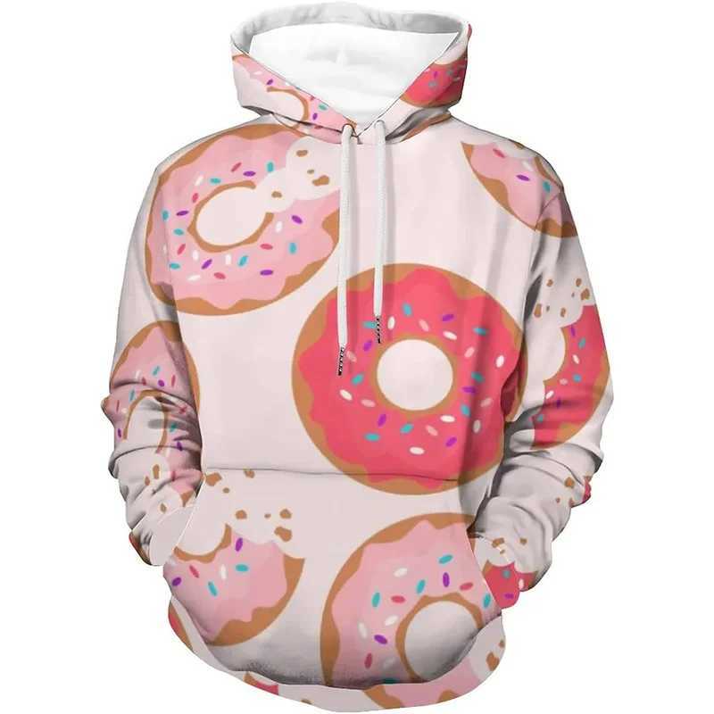 3Z03 Men's 3D Sweets Chocolate Donut Printing Hoodies för män barn mode streetwear hooded tröjor vinter unisex y2k rolig hoodie 240424