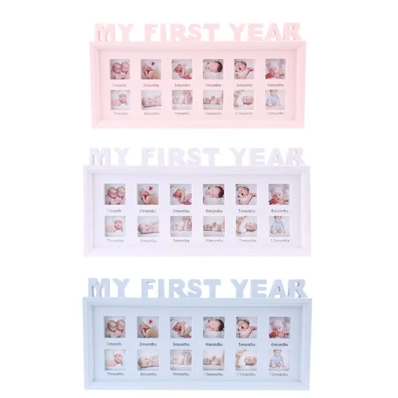 Frames Creative DIY 012 Month Baby "MY FIRST YEAR" Pictures Display Plastic Photo Frame Souvenirs Commemorate Kids Growing Memory Gift