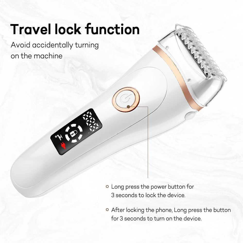 Epilator USB Rechargeable Women Painless Electric Epilator Beard Hair Removal Womens Shaving Machines Portable Female Hair Trimmer LCD d240424