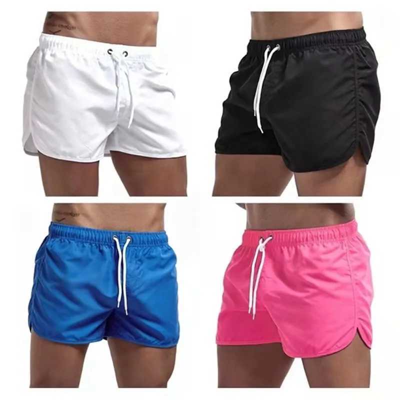 Shorts de maillots de bain masculins pour hommes 2021 Summer Mens Sweetwear Shorts Brand Beachwear Sexy Swim Trunks Men de maillot de bain Low Bashing Breathable Beach Wear D240424