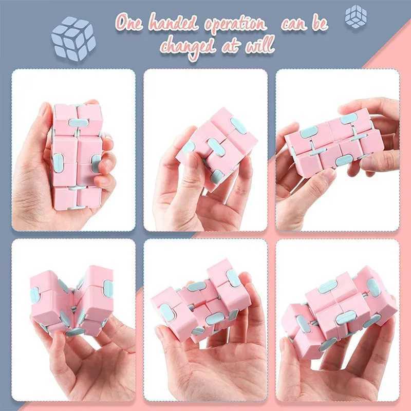 Decompression Toy Magic Puzzle Cube Anti Stress Relief Toys for Adults Infinite Flip Funny Cube Sensory Toys for Children Special Needs Xmas Gifts d240424