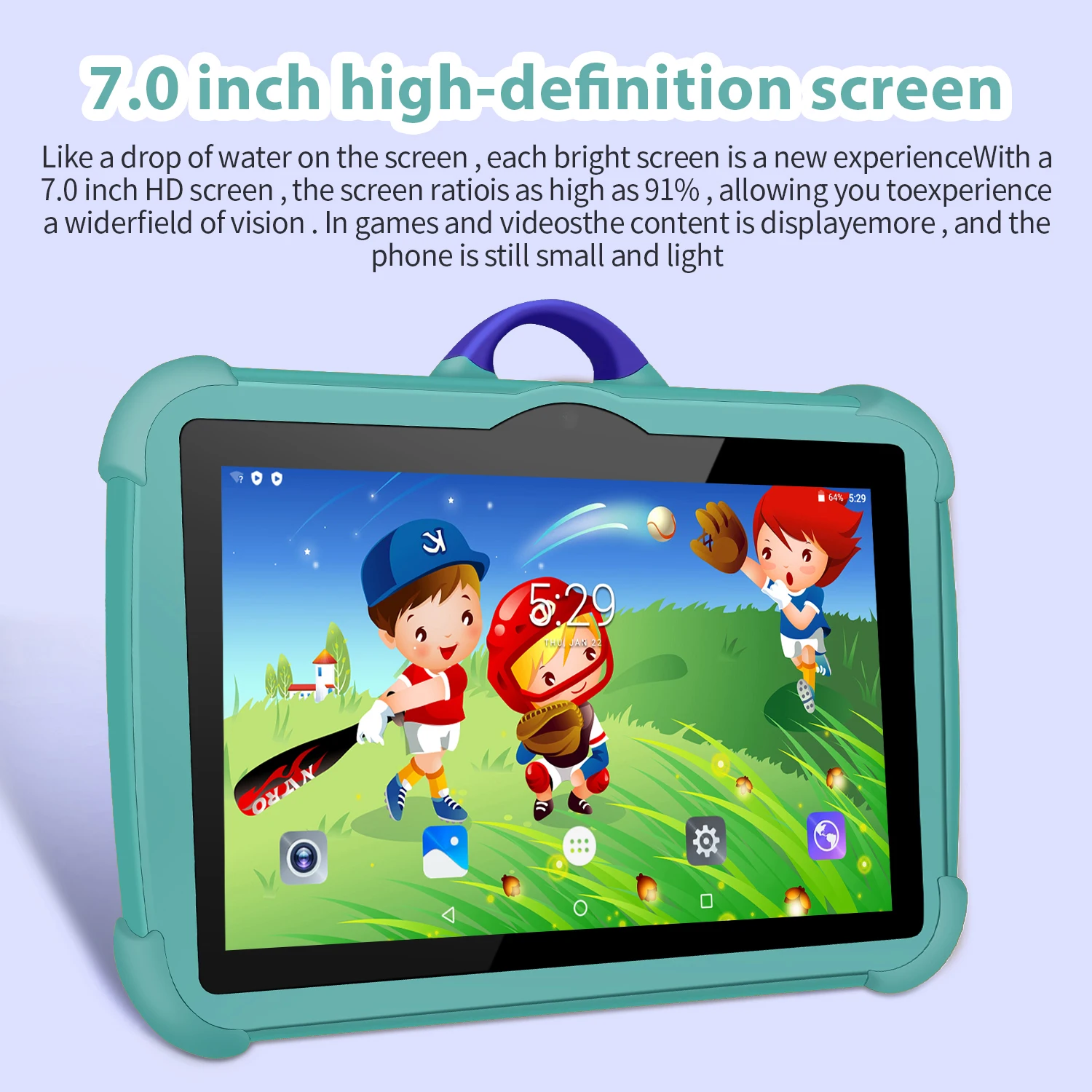 NOUVEAU 7 pouces Google Learning Education Games Tablet Kids 'Quad Core 4 Go RAM 64 Go ROM 5G TABLES WIFI CADEAUX ENFANTS simples