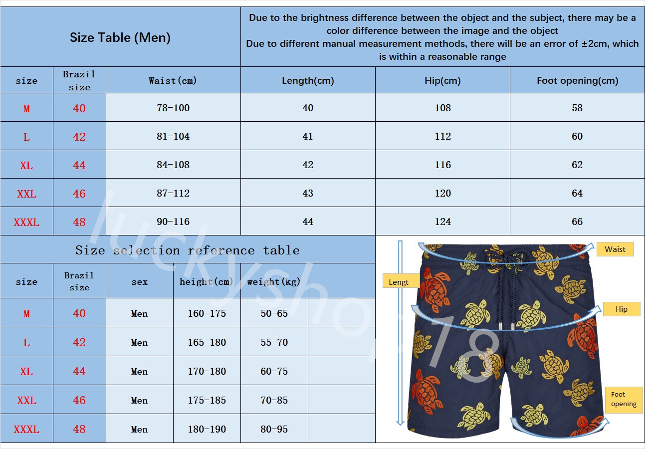 Mens Shorts Vilb Bermuda Pantaloncini Boardshorts Villebrequinnl Trunks Surfwear Bermudas Beach Short Turtles Summer Ee