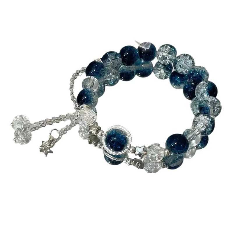 Bracelet étoilé de la Galaxy Planet délicate pour femmes pour femmes conception de mode pop-corn Crystal perles de papillon