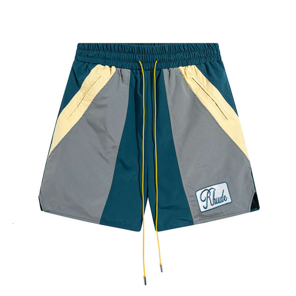 Trendy Rhude Color Blocking Micro Label Bongelegte Casual Shorts für Männer und Frauen High Street Strand Sport Capris
