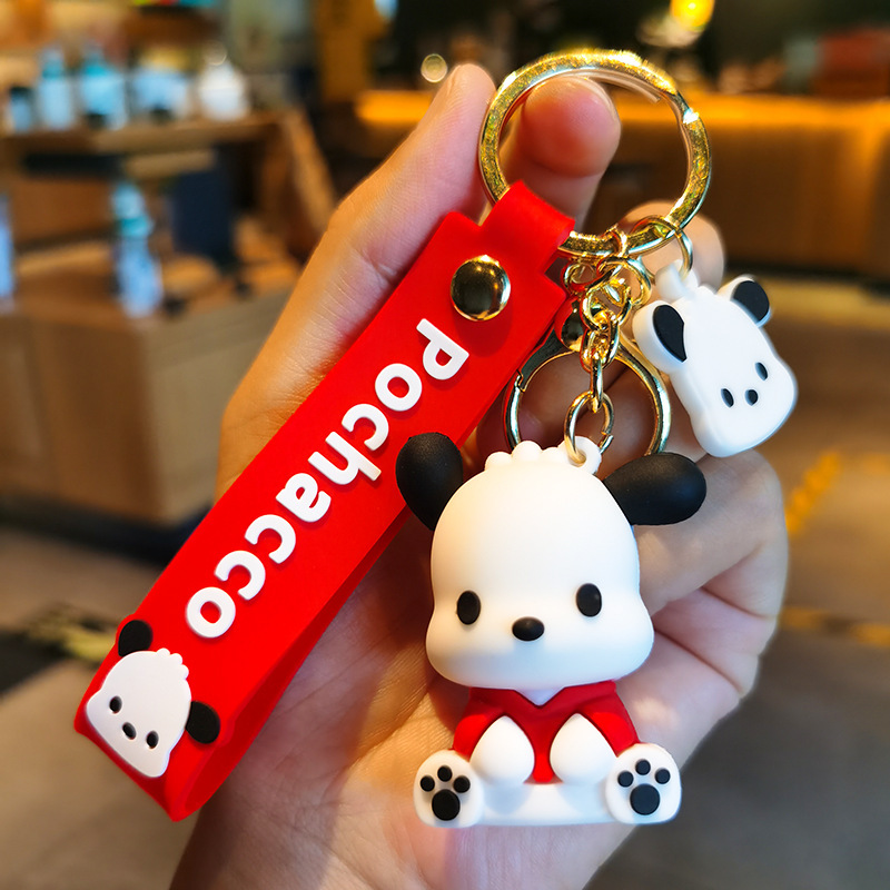 Dessin animé mignon beignet pendentif anime series keychain guigou et lomi big ear dog doll's day's