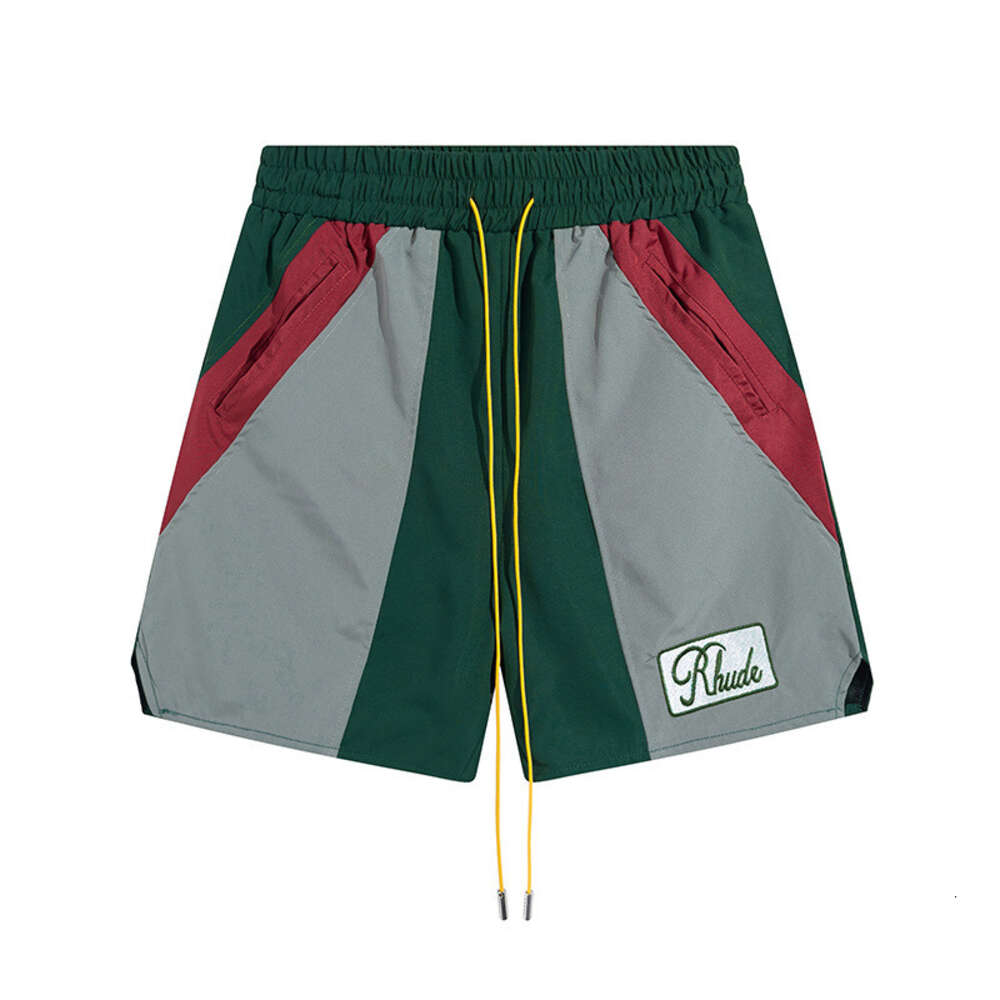 Trendy Rhude Color Blocking Micro Label Bongelegte Casual Shorts für Männer und Frauen High Street Strand Sport Capris