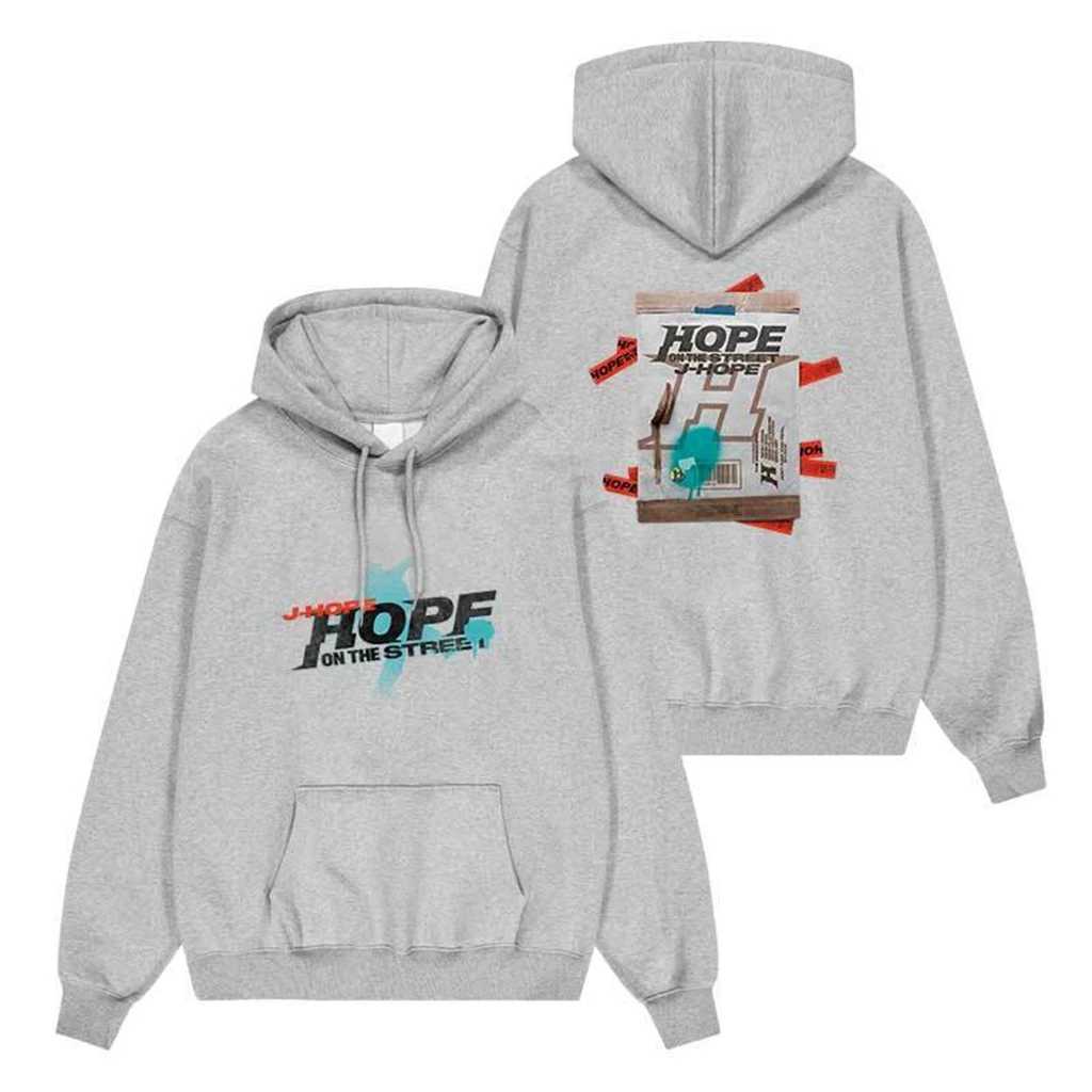 Album delle felpe con cappuccio maschile Album Hope on the Street JJ-Hope periferico stesso felpa con cappuccio y2k camicia con cappuccio top top women abbigliamento sciolto pullover cardigan felpe 240424