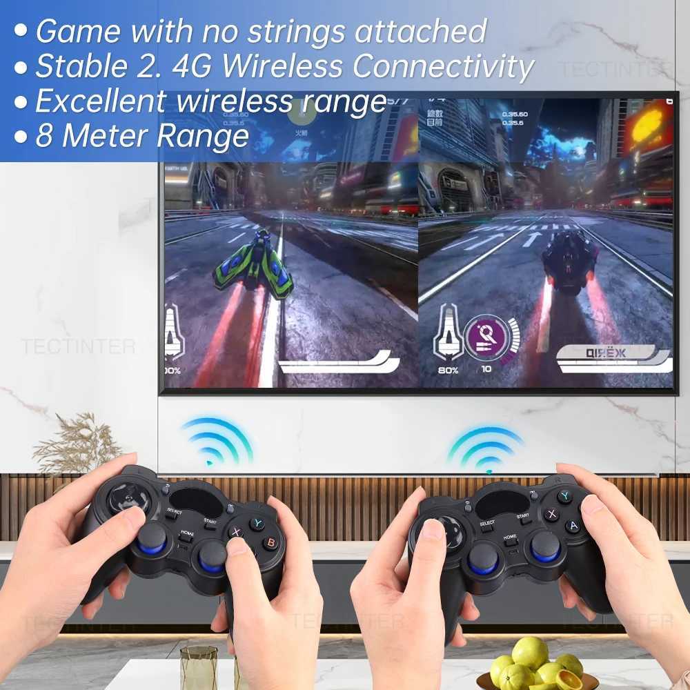 Contrôleurs de jeu joysticks 2.4 g de contrôleur GamePad Android Wireless Joystick Joypad avec convertisseur OTG pour téléphone pour tablette PC Smart TV Box D240424