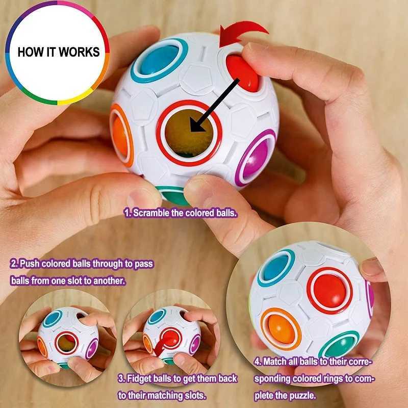 Decompression Toy Antistress Cube Rainbow Ball Puzzles Football Magic Cube Educational Fidget Toys for Children Adult Kids Stress Reliever Toys d240424