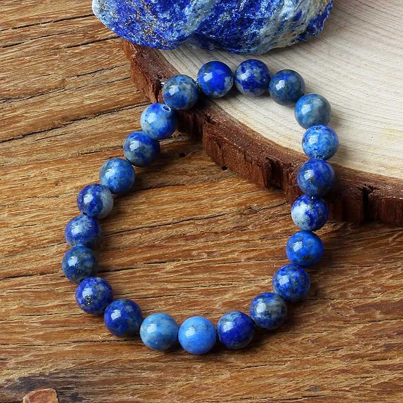 Reaile Real 5a Lapis Lazuli Beads Bransoletka Homme Elastic Wysokiej jakości energia Kamień Naturalny Uzdrawianie biżuterii dla kobiet Prezent dla chłopaka 240423