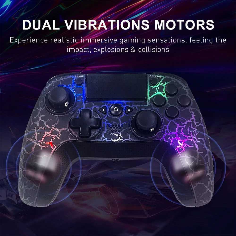 ゲームコントローラージョイスティックワイヤレスゲームパッドBluetoothリモートコントロール6軸Gyro RGB LED Play Station 3 D240424用ゲーミングコントローラー