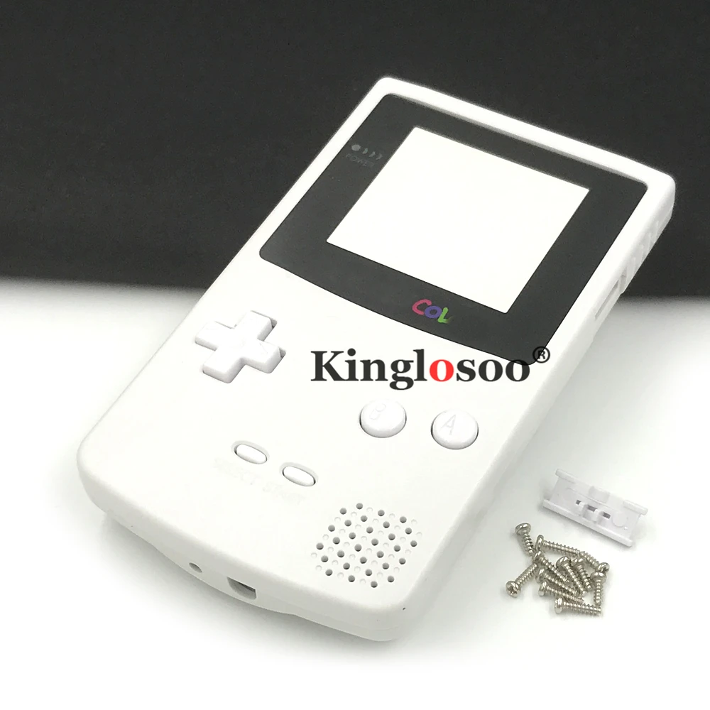 Chaussettes Case de coquille de logement blanc complet pour Nintendo Game Boy Color GBC Game Console Shells Glass Screen Lens