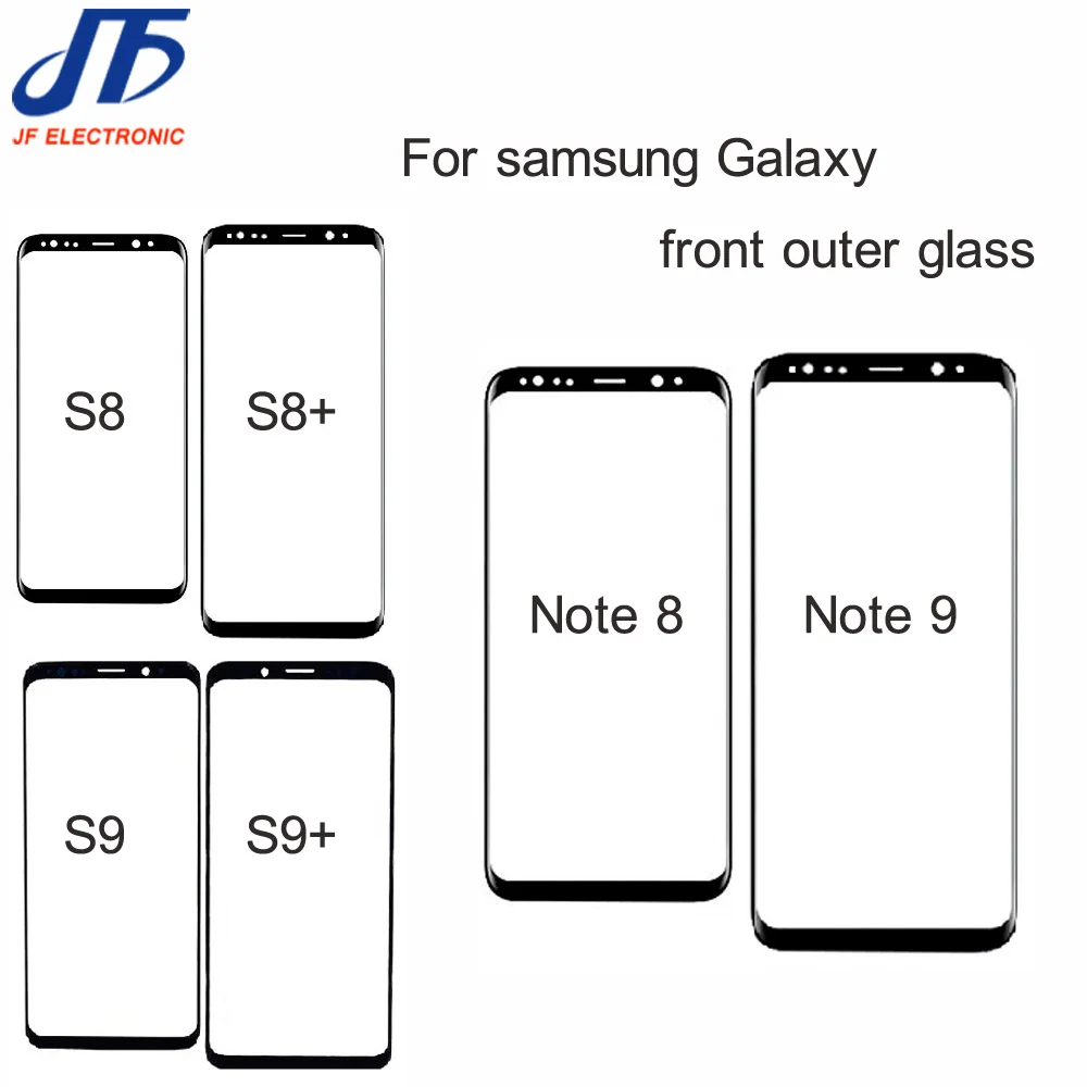 Filters 10st främre yttre glaslinsersättning för Samsung Galaxy S9 S8 S10 plus S10E Front Screen Panel -lins