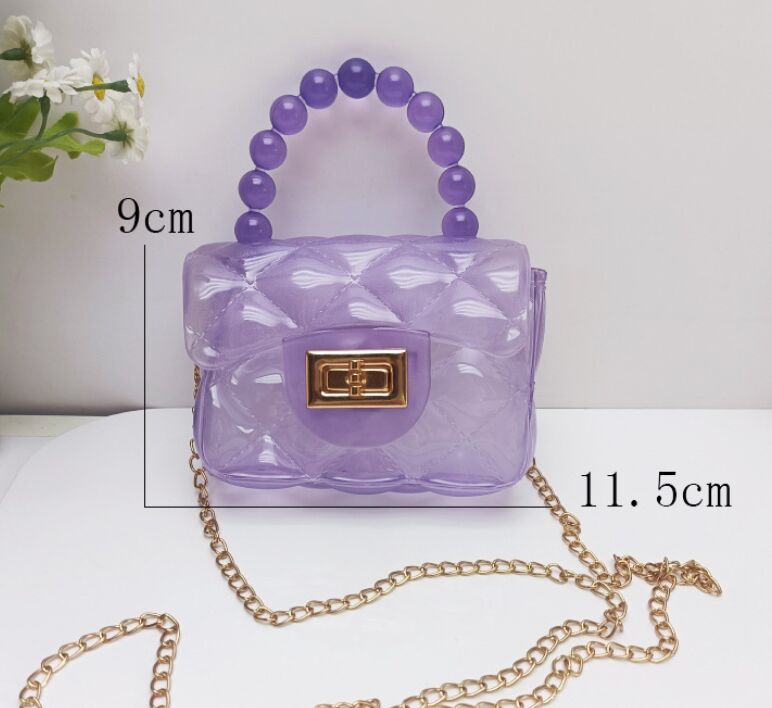 Mädchen Kettenmünzen Brieftasche 2024 Mode Mini Kinder Crossbody Gelee Handtasche Prinzessin -Umhängetaschen