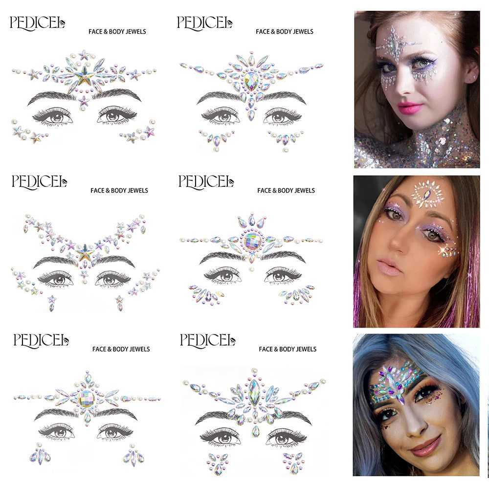 Body Paint Body Makeup Face Jewels Temporary Tattoos Stickers Eyebrow Sticker Shiny Rhinestones 3D Diamond DIY Beauty Music Festival Decor d240424