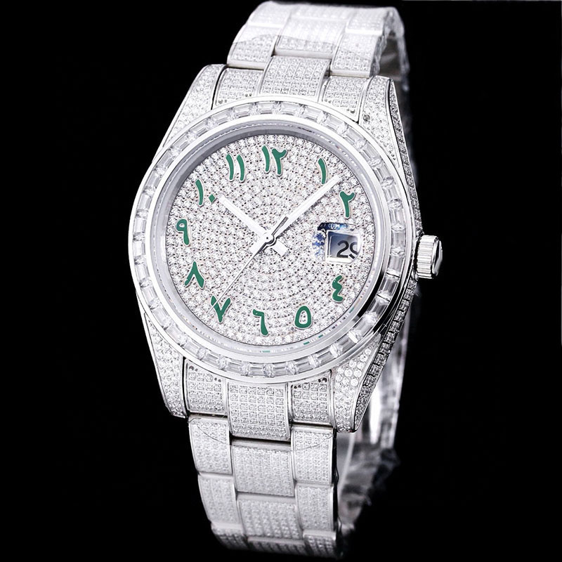 Diamond Watch Men 41mm Luxury Watch Sapphire Automatic Mechanical Movement Lady Silvery Watches High Quality Diamond Bracelet Designer Wristwatch Montre De Luxe