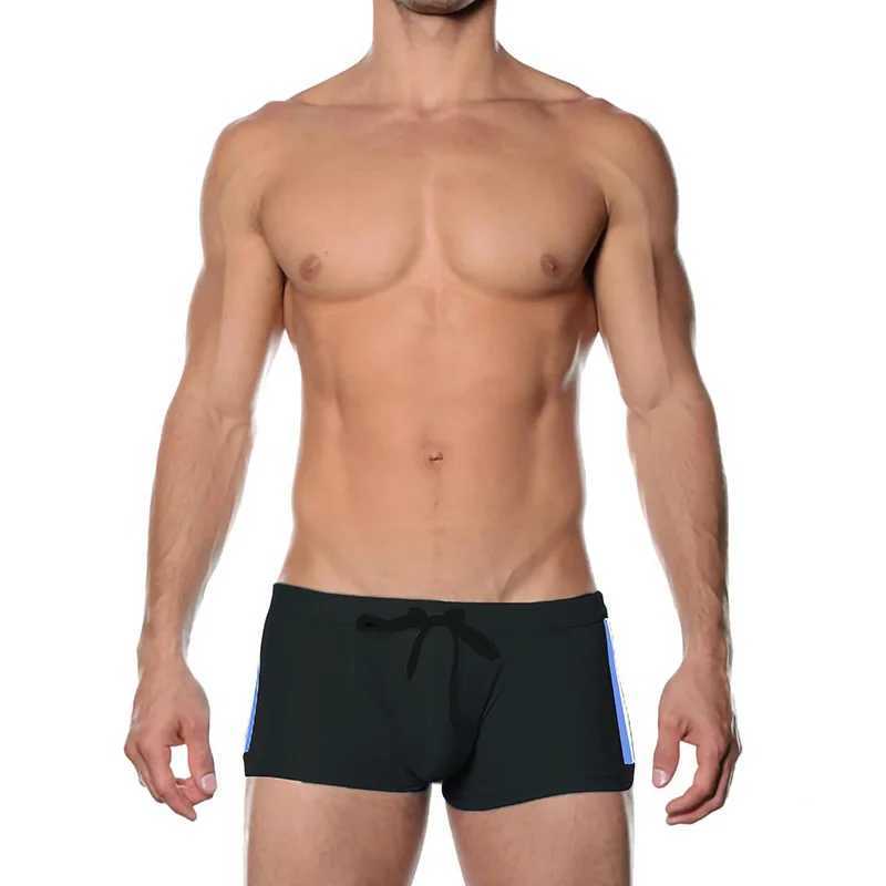 Swimwear masculin Été pour hommes nageurs de natation sport plage rapide sèche à sec Big Pouchwear nylon sexy mâle spa de surf de baignade zwembroek heren d240424