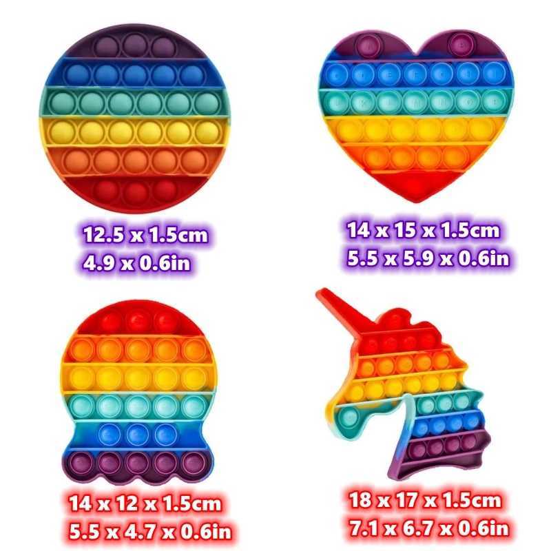 Decompression Toy Sensory Toys Rainbow Pop Push Bubble Fidget Toy Antistress Toy Autism Adults Children Needs Squishy Stress Reliever Kawaii Toy d240424