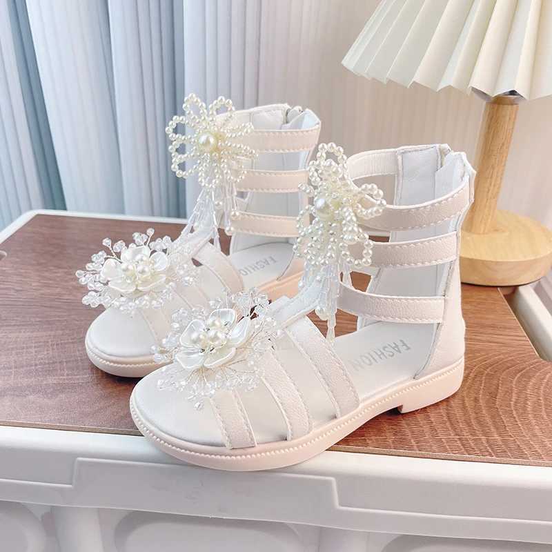 Sandals Summer Girls Shoes أحذية أميرة أحذية شاطئ كورية خفيفة الوزن أطفال صنادل الأطفال أحذية طفل أطفال أطفال رضيع 240423