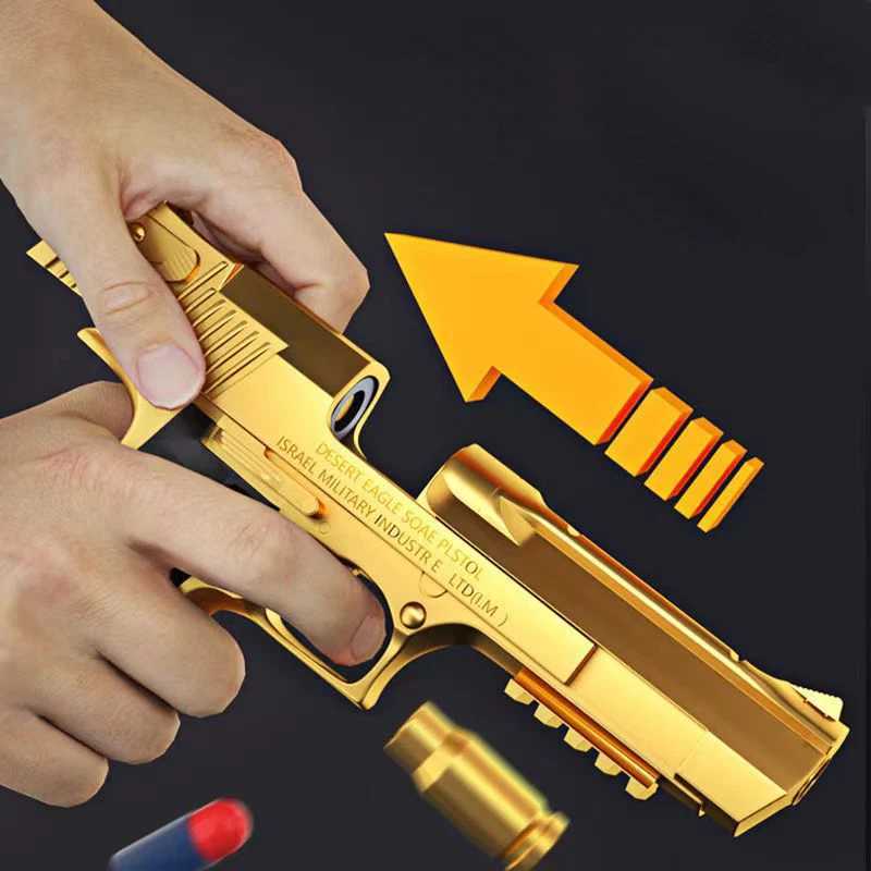 Gun Toys Desert Eagle Toy Gun Shell Ejectionairairsoft Pistol Soft Foam Bullet Outdoor CS Weapon for Boys Girls Shooting Game Bitthday Giftl2404