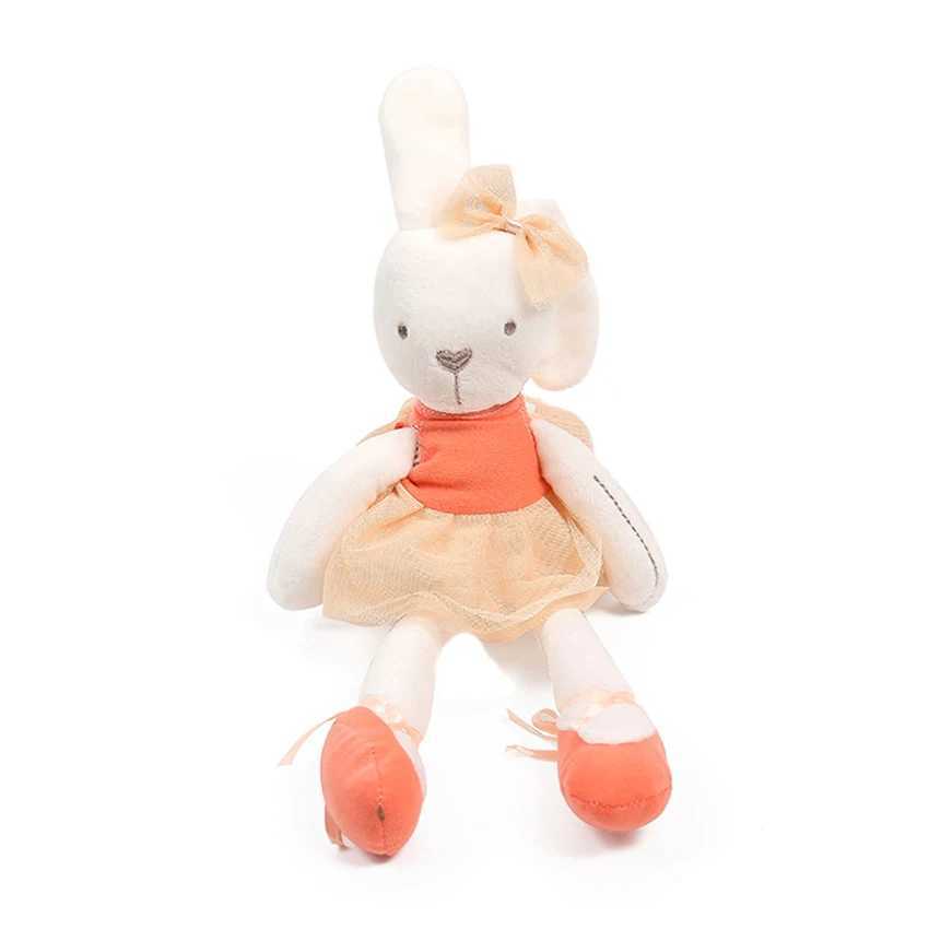 Plush -poppen 42 cm schattig konijnenkleding doek met kleding pluche speelgoed gevulde zachte dieren poppen ballet konijn voor babykinderen verjaardag cadeau2404