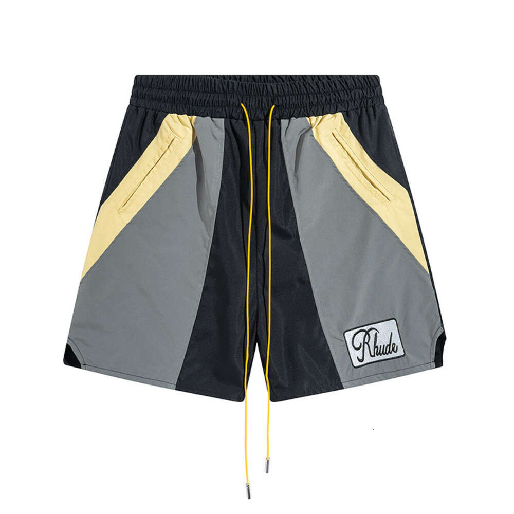 Trendy Rhude Color Blocking Micro Label Bongelegte Casual Shorts für Männer und Frauen High Street Strand Sport Capris