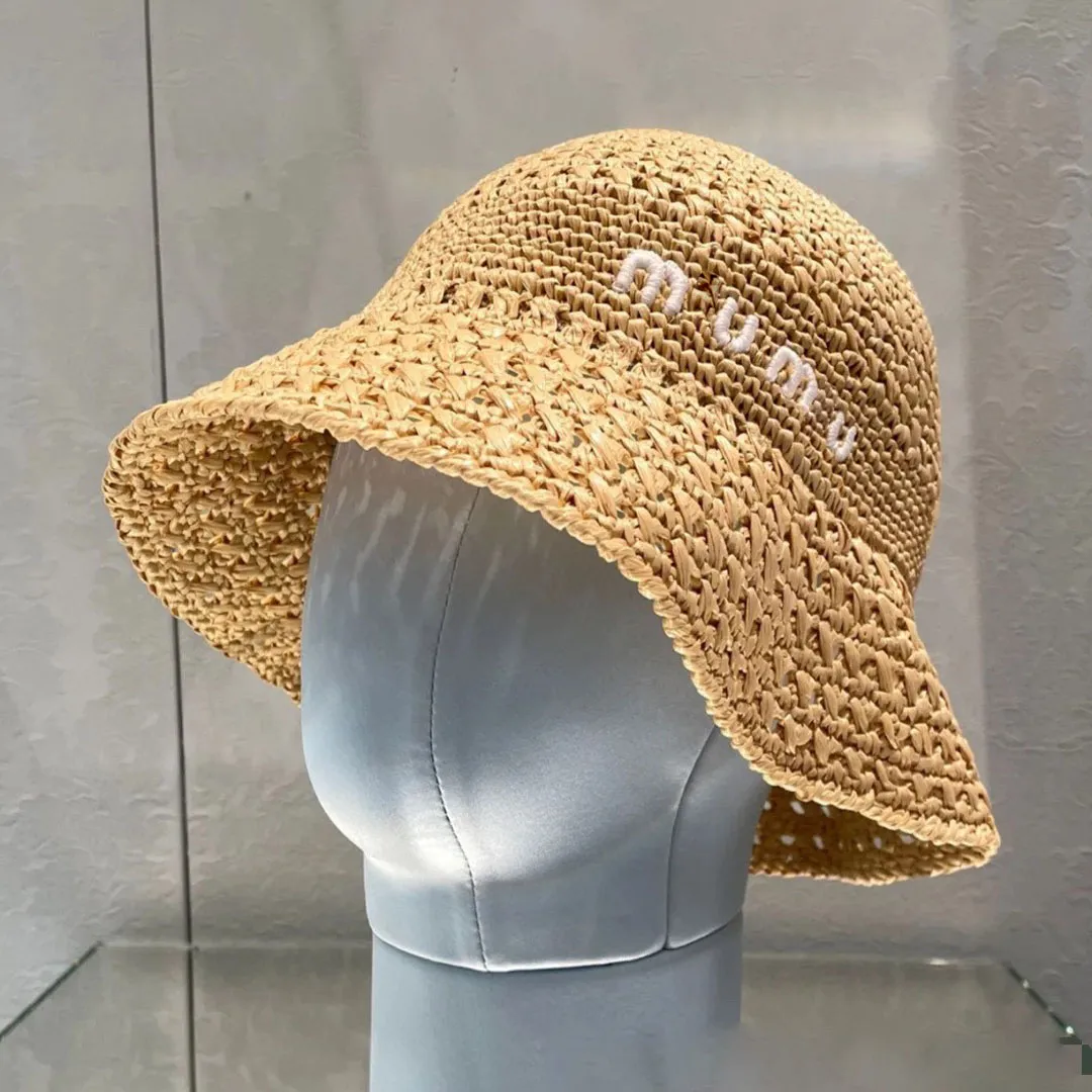 Lyxdesigner Bucket Hat Straw Hat Högkvalitativ brevtryck Europeisk amerikansk stil Travel Sun Cap Fisherman's Hat Fashion and Leisure