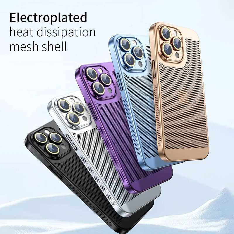 Cell Phone Cases Heat Dissipation Phone Case For Iphone 13 11 12 14 15 Pro Max 14 15 Plus X XR XS Max 12 13 Mini Cover Electroplated Border Shell d240424