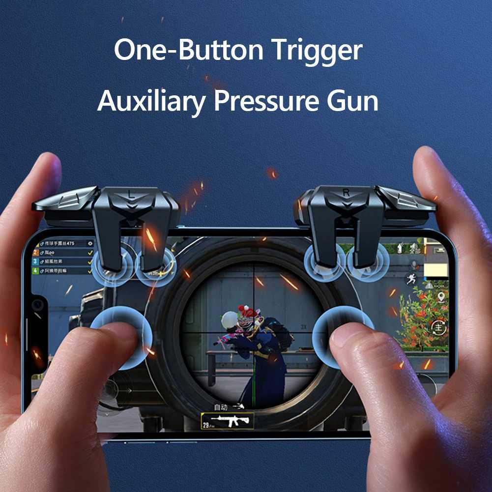 Game Controllers Joysticks G21 6 Finger Game Controller Gamepad Flexible Sensitive Gaming Aim Shooting Triggers Joystick Button for PUBG Mobile d240424