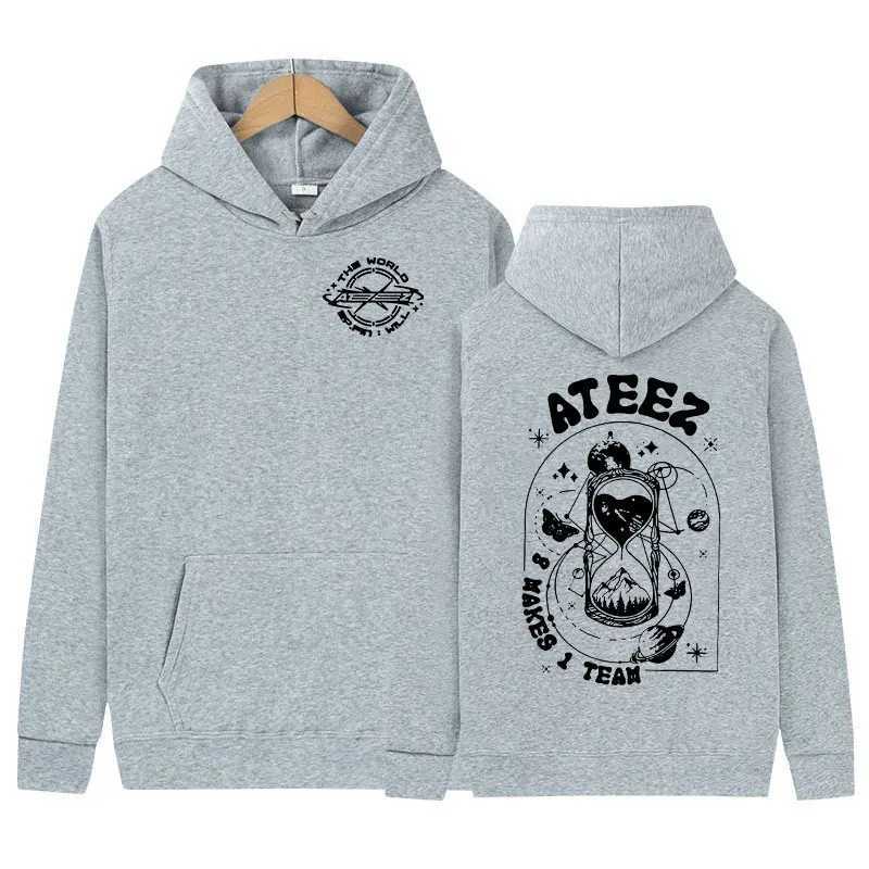 Herrhuvtröjor Sweatshirts Korean Ateez Fin WJll Album Konsert 2024 Hoodie Men Women Hip Hop Kpop Clothing Sweatshirt Y2K Casual Pullover Overdimasy Hoodies 240424