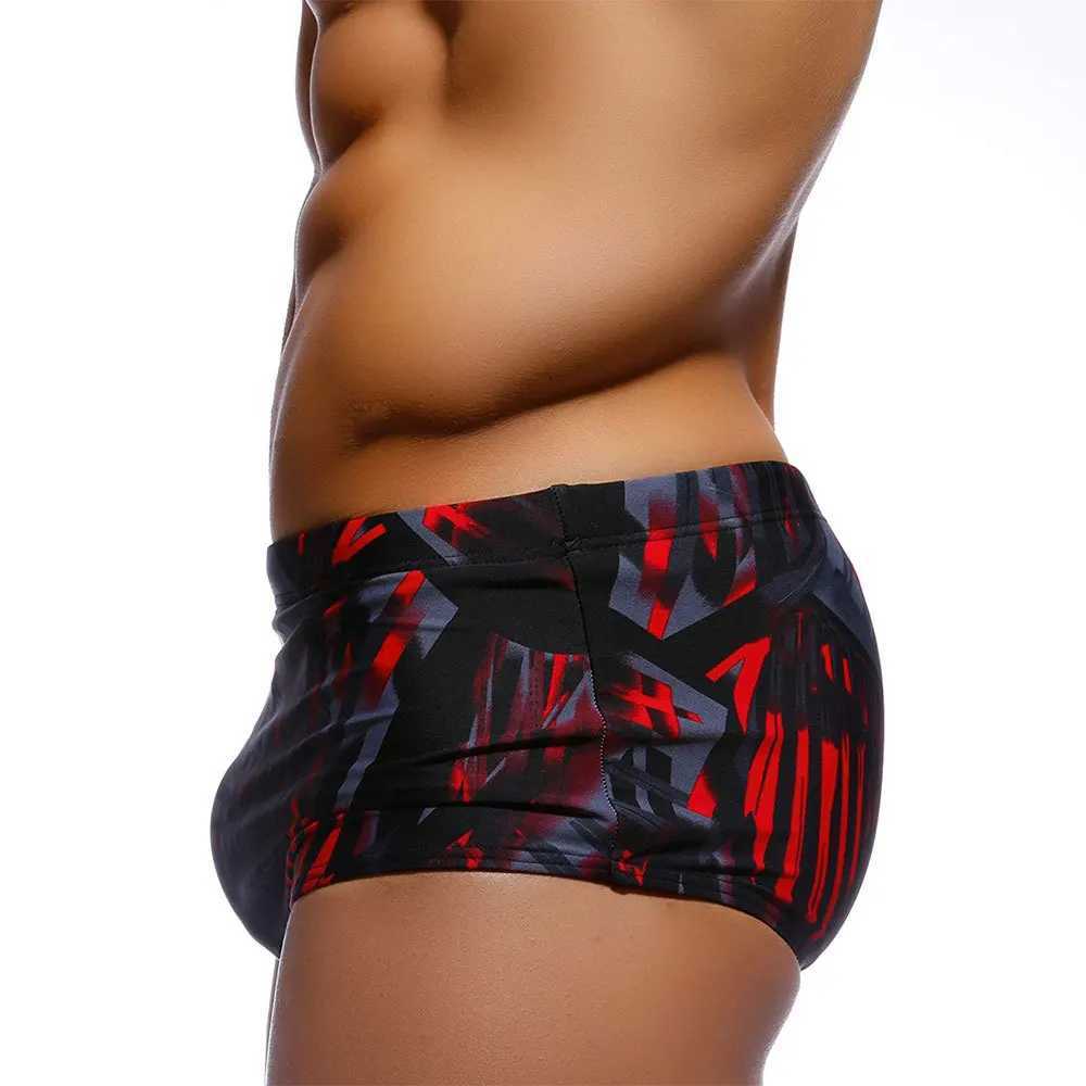 Männer Badebekleidung Männer Bikini Bikini Schwimmbrief Badeanzüge Board Shorts Surf Boxer Trunks Black Red Beach Badeanzug Unterwäsche Boardshorts D240424