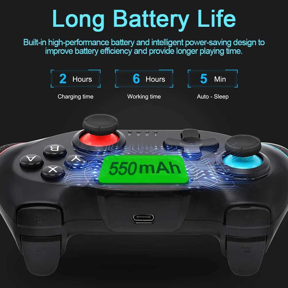 Game Controllers Joysticks Boodio Compatibele schakelaar Controller Draadloze Bluetooth -gamepads voor Switch Pro OLED Console Control Joystick D240424
