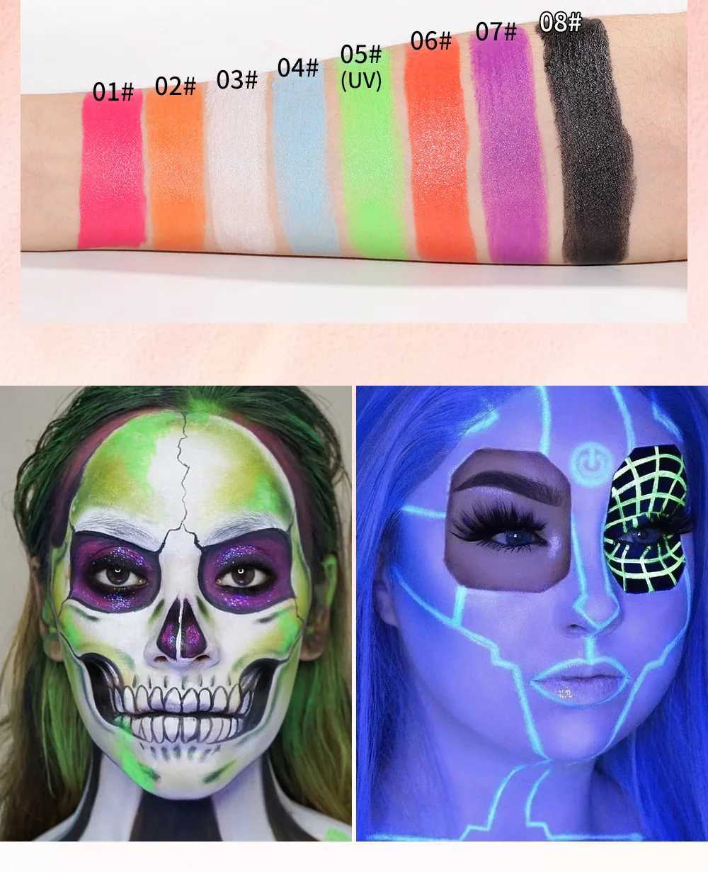 Peinture de corps Halloween maquillage pour visage de corps peinture 8 couleurs maquillage pour les enfants face cosmétique maquillage peinture visages professionnels gadgets durables d240424