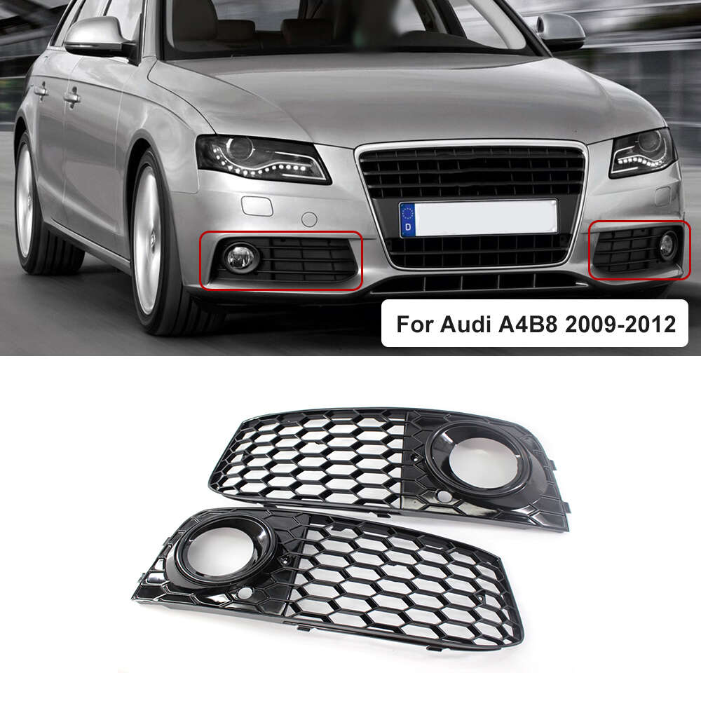 New Car Fog Light Grill Grille Cover for Audi A4 B8 2009-12 RS4 Style