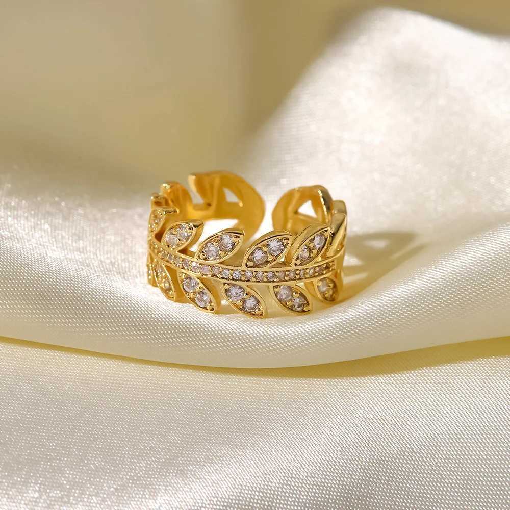 Wedding Rings 18K Gold vergulde kubieke zirkonia ringen verstelbare open glanzende cz zirkoon steen verharde stapelbare eeuwigheid trouwring ring