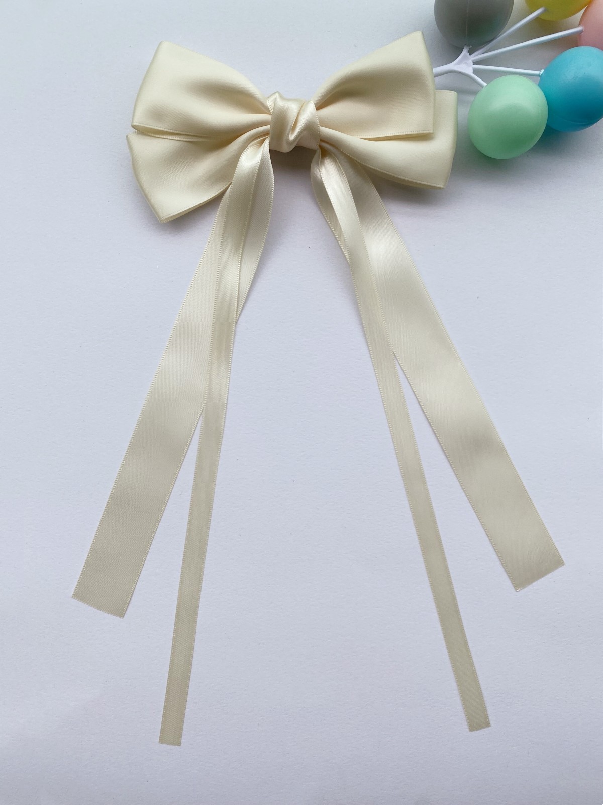 Fashion Girls Double Bows Hairpins Ins Kids Satin Bow Long Ribbon Hair Clip Children Princess Accessoires S1343