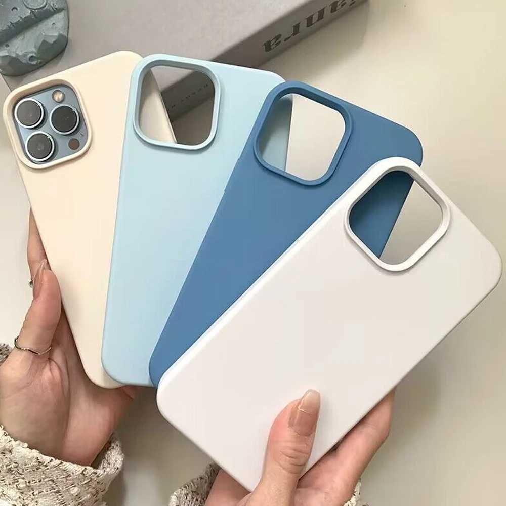 Cas de téléphones portables pour iPhone 15 Pro Max 12 13 Case Luxury Liquid Silicone Phone Case pour iPhone 11 12 Pro Max XS XR 7 8 14 15 Plus Case de protection D240424