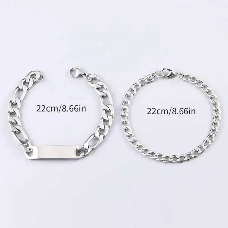 Beaded NEW 2023 Stainless steel korean Fashion Vintage Goth Bracelet for men Bracelet for women Set couple bracelet One classic 240423