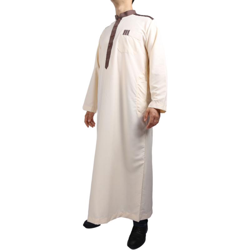 Mellanöstern Arab National Costume Patchwork Model Långärmad mäns mantel