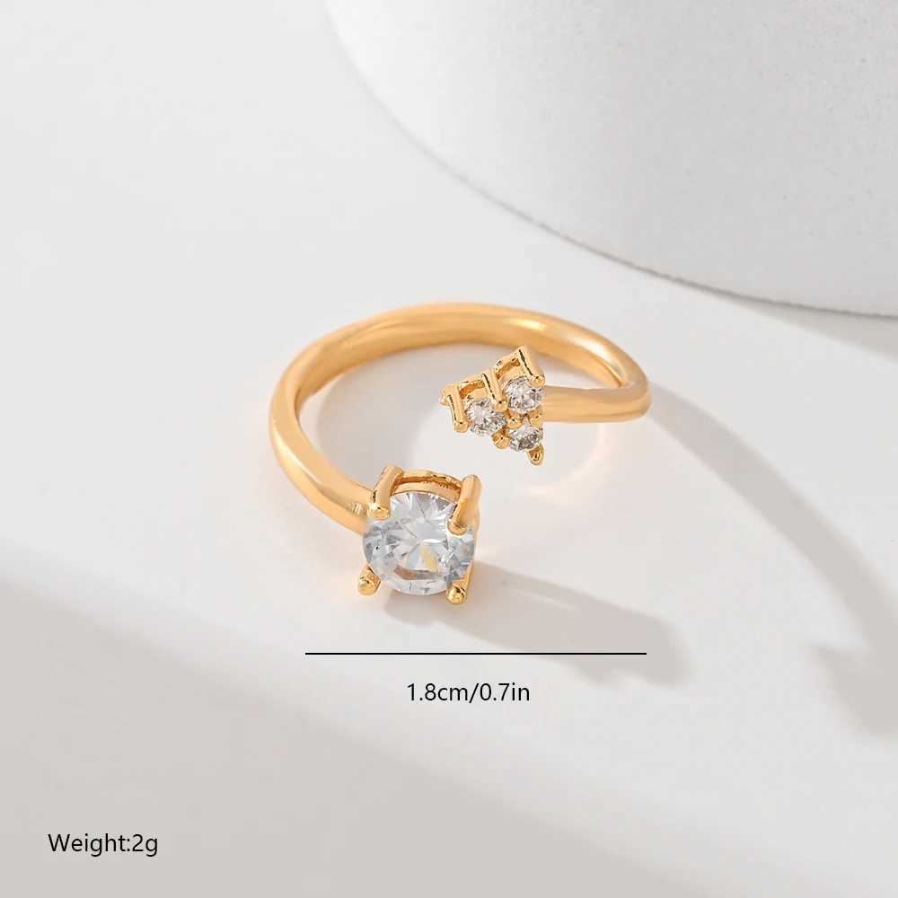Wedding Rings New Fashion Gifts Elegant and Exquisite Gold Ring Jewelry Open Ring Zircon Wedding Jewelry Luxury Jewelry
