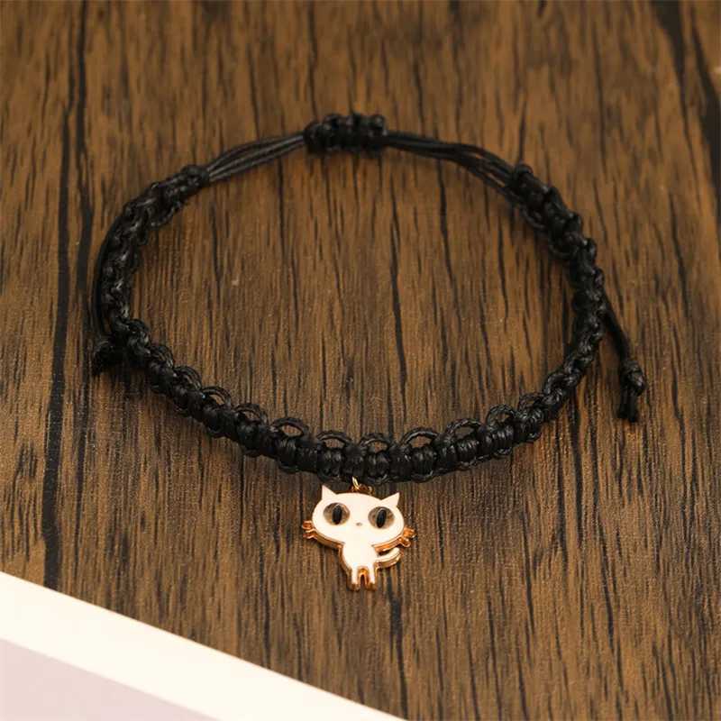 Pärlstav bohemisk söt liten animal metallhänge handvävd armband kvinnor avslappnade smycken tillbehör vänskap gåvor 240423