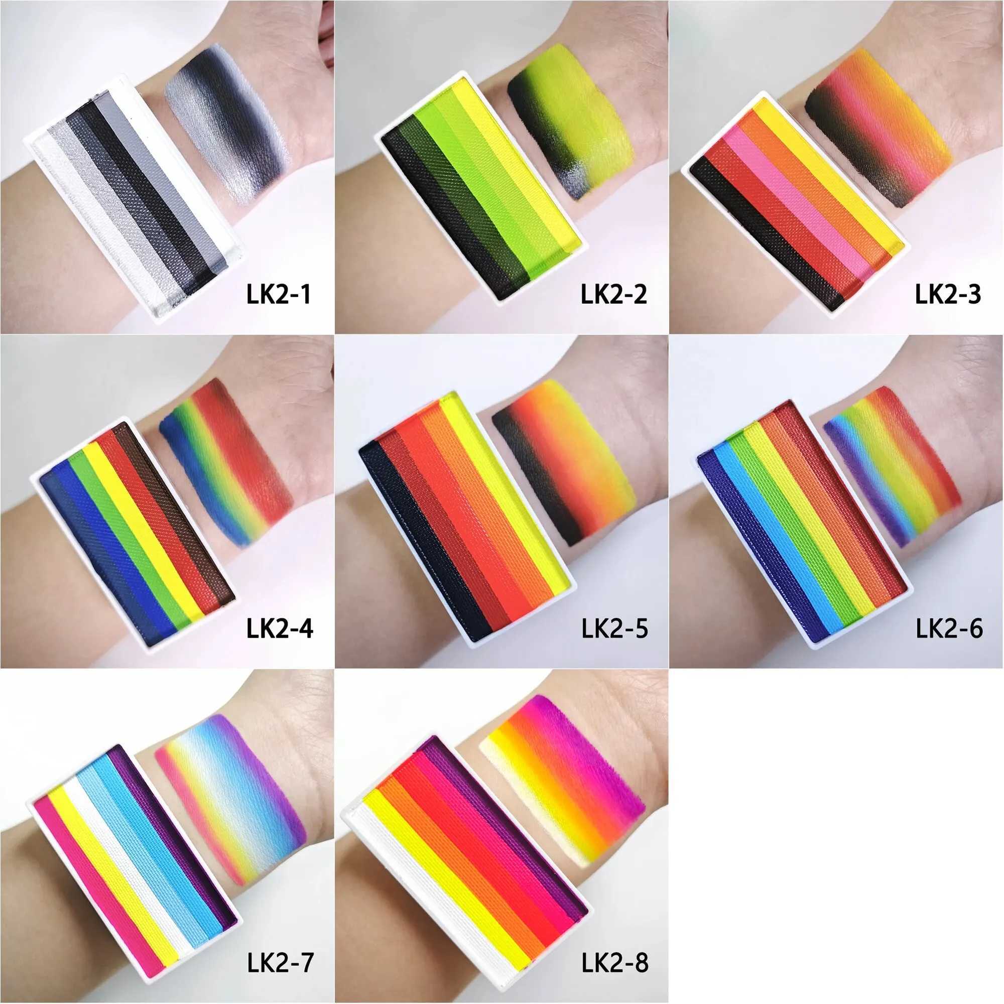 Vernice popolare Rainbow Slip Cake 20G Body Art Painting il viso Water Holiday Ruolo adulti Giocando Abito Fantastico Fase D240424