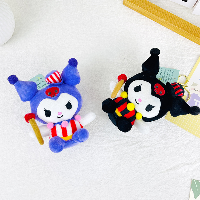 Söt cirkus Joker Series Doll Pendant Plush Toy Kuromi Keychain Bag Jewelry Pendant Wholesale