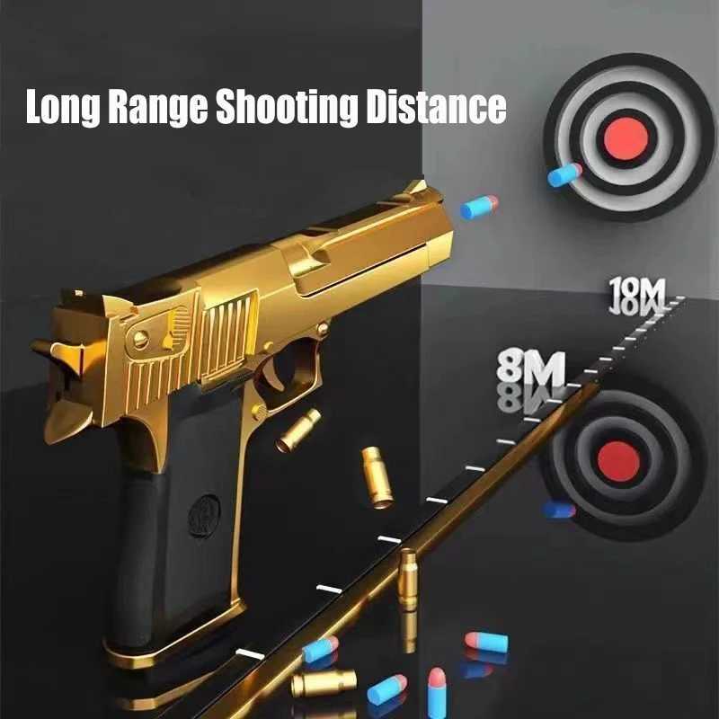 Gun Toys Desert Eagle Toy Gun Shell Ejectionairairsoft Pistol Soft Foam Bullet Outdoor CS Weapon for Boys Girls Shooting Game Bitthday Giftl2404