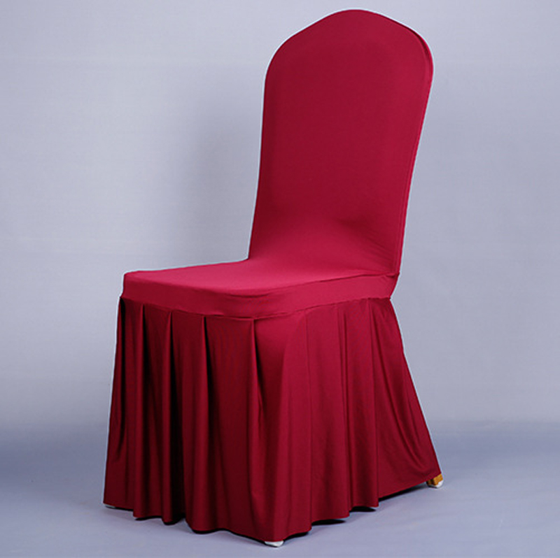 Chair Skirt Cover Wedding Banquet Chair Protector Slipcover Decor Pleated Skirt Style Chair Covers Elastic Spandex