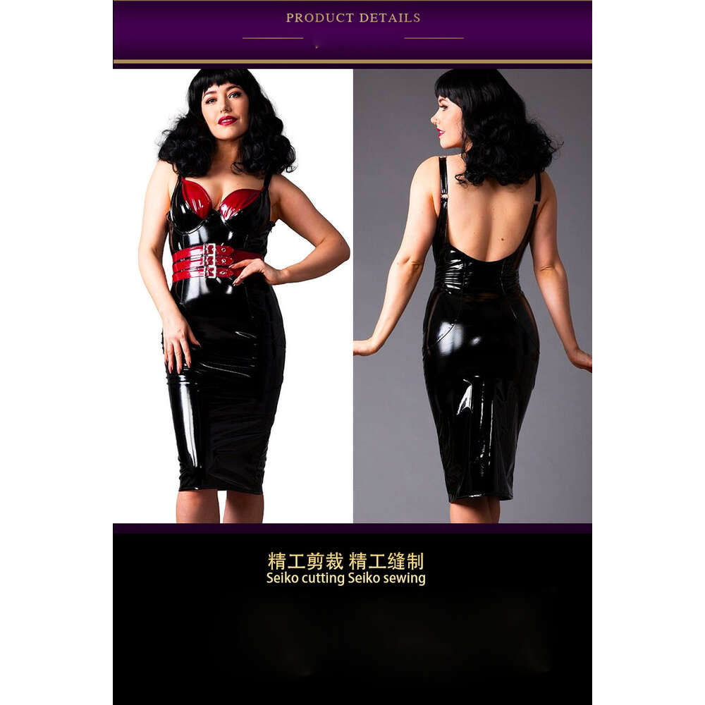 Ammoniac Latex PVC Slip Femmes Bandage Couriement Tummy Slim Wrap Robes Vêtements Vêtements Elegant Night Club Party Robe